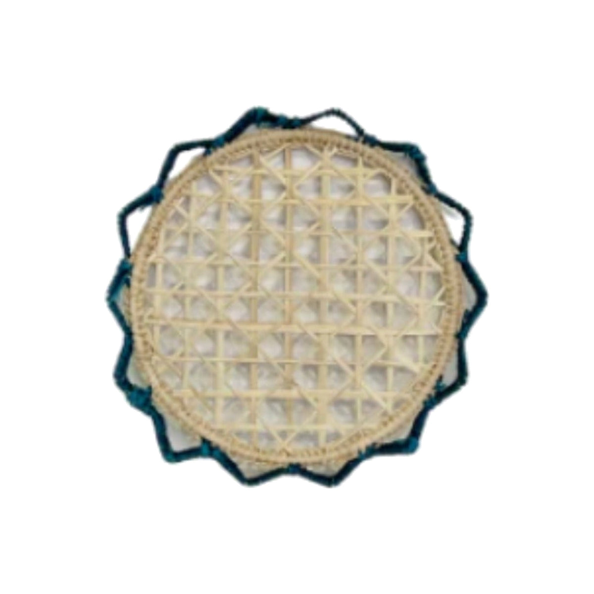 Navy Trim Sun Coaster, shown on a white background