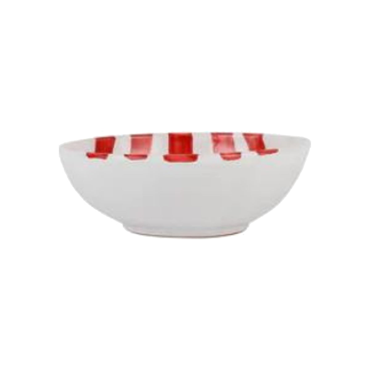 Amalfitana Red Striped Cereal Bowl on a white background