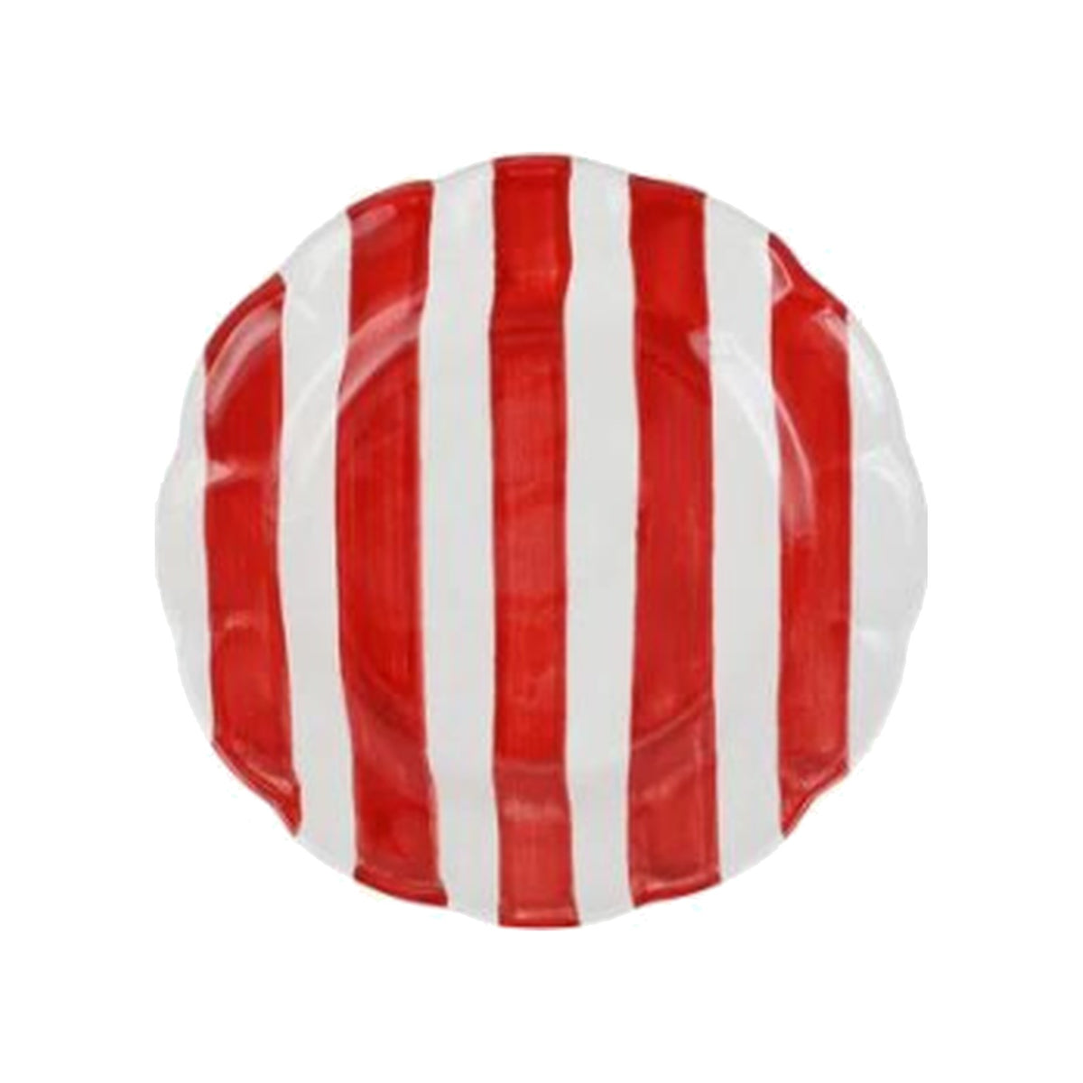 Amalfitana Red Striped Salad Plate on a white background
