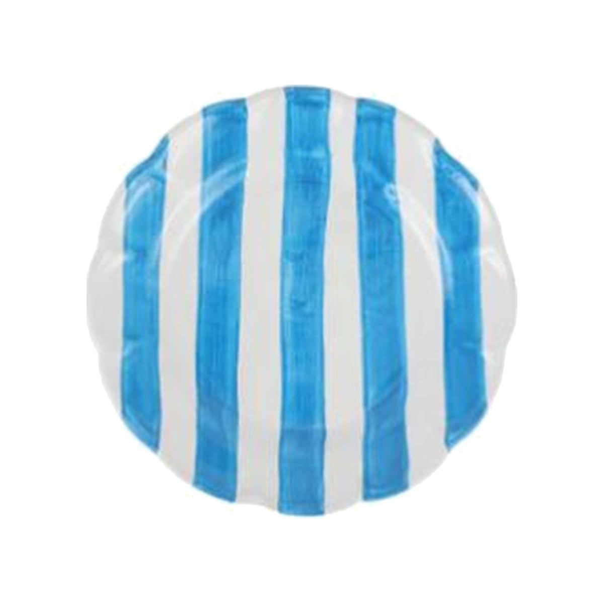 Amalfitana Aqua Striped Salad Plate on a white background