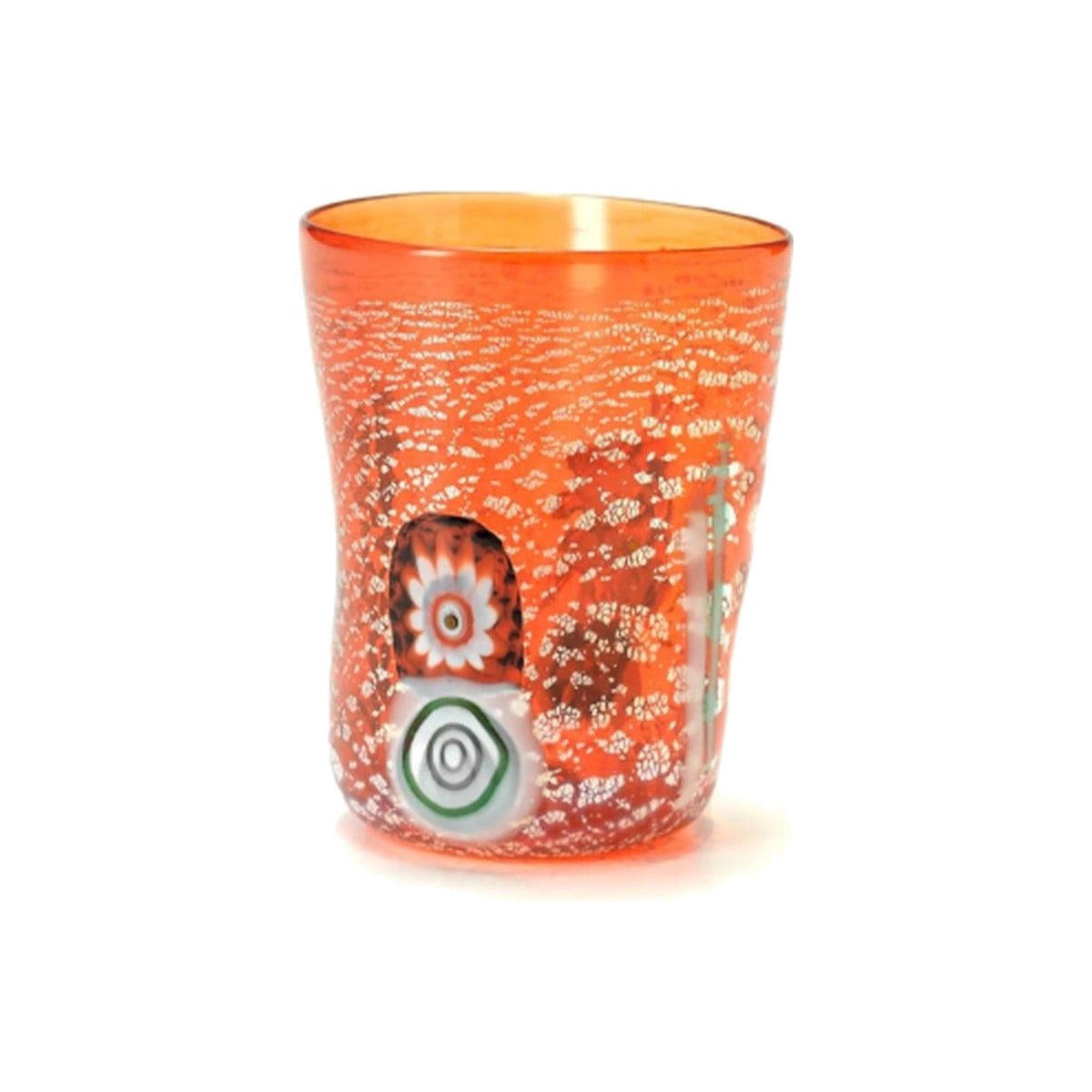 Single Bicchieri di Murano Orange Tumbler, shown alone on a white background
