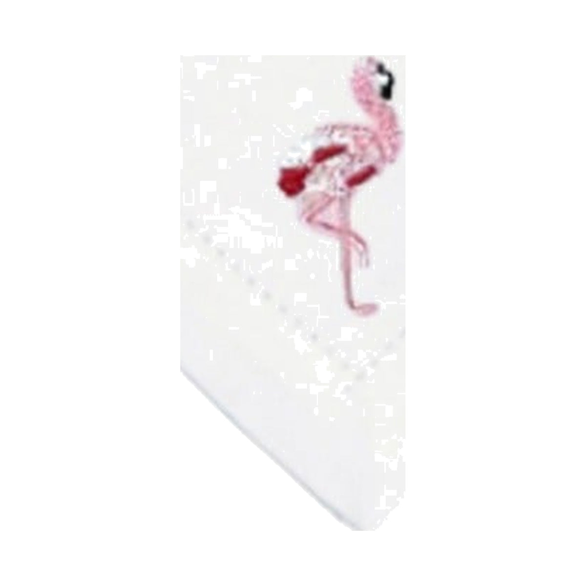 White Linen with Flamingos Napkins, Set of 4, shown on a white background