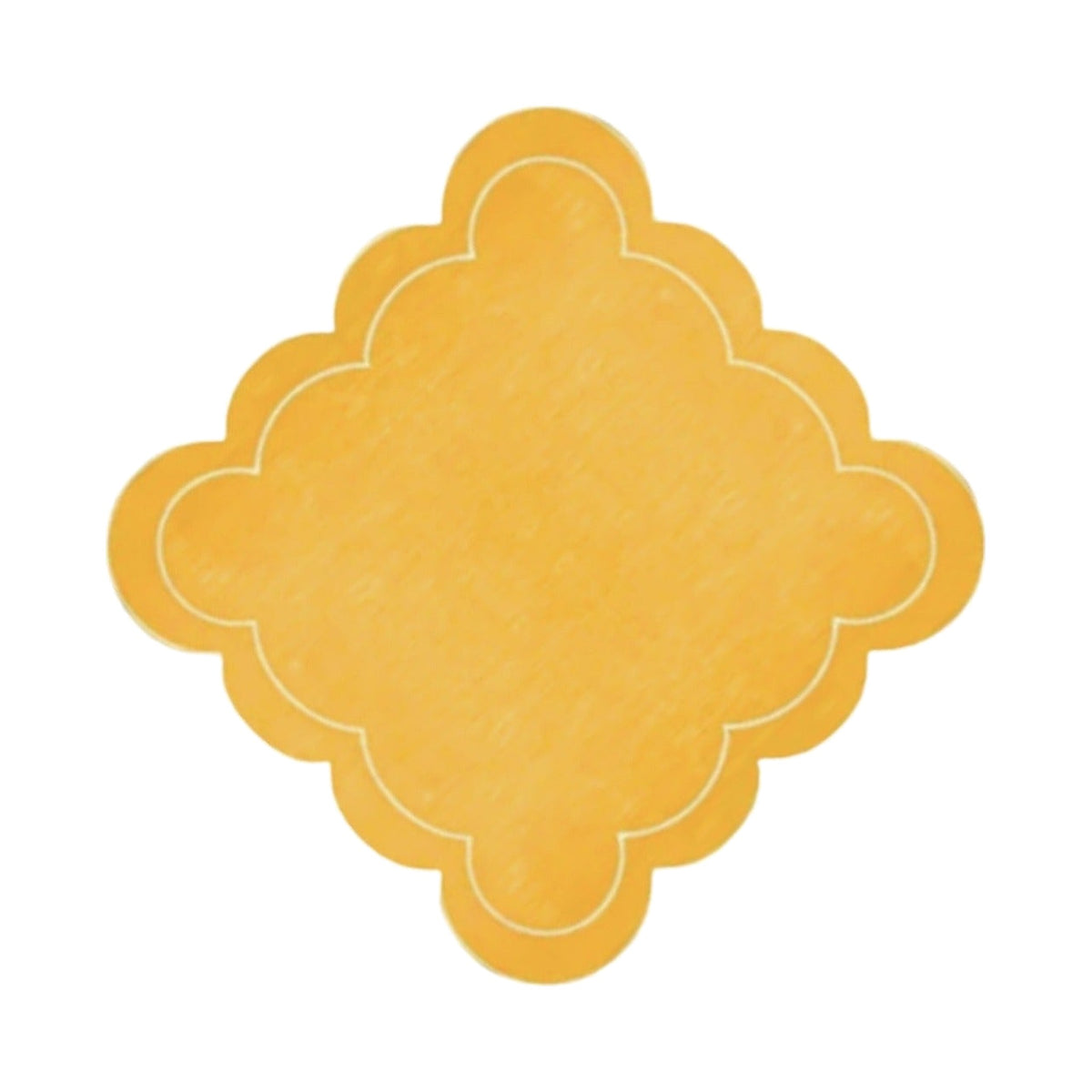 Yellow Linen with White Embroidery Napkins, Set of 4, shown on a white background