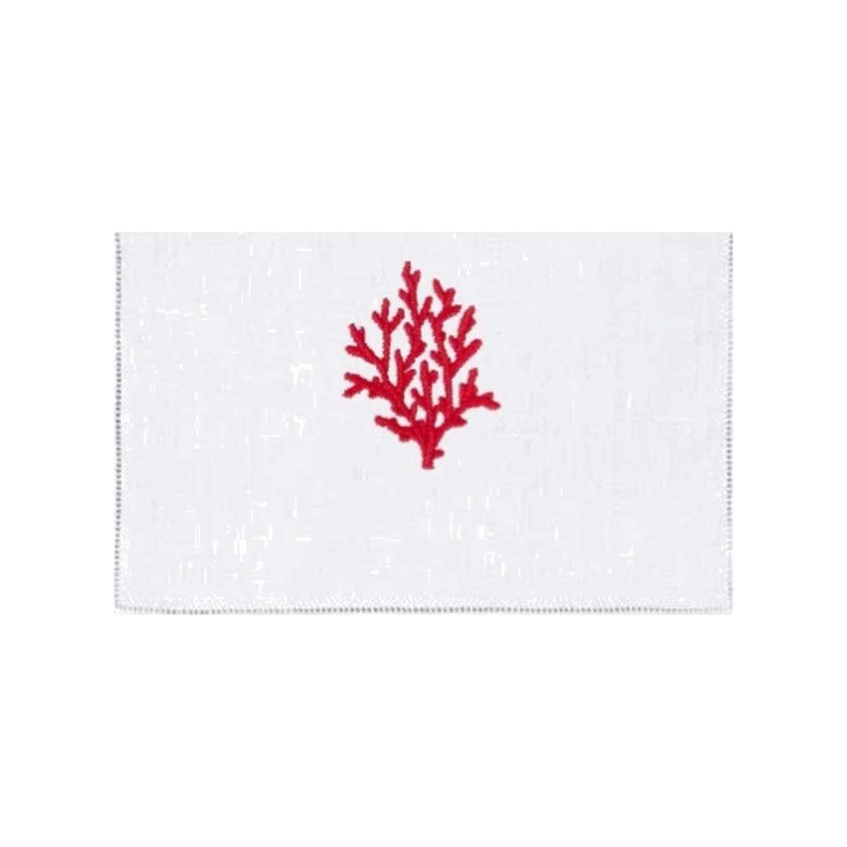 Red Coral Branch Cocktail Napkins, Set of 4, shown on a white background
