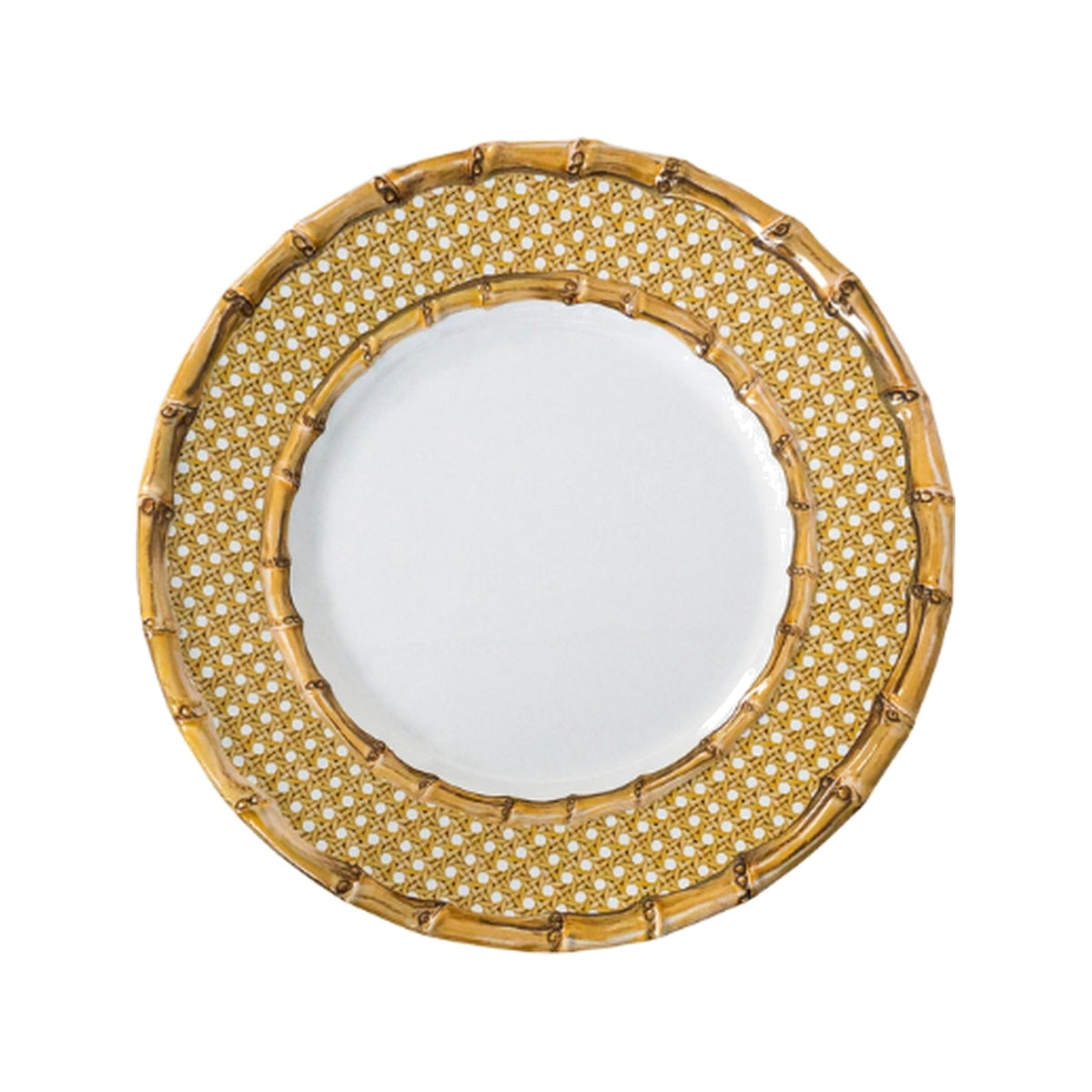 Bamboo Caning Non-Breakable Dinner Plate, shown on a white background