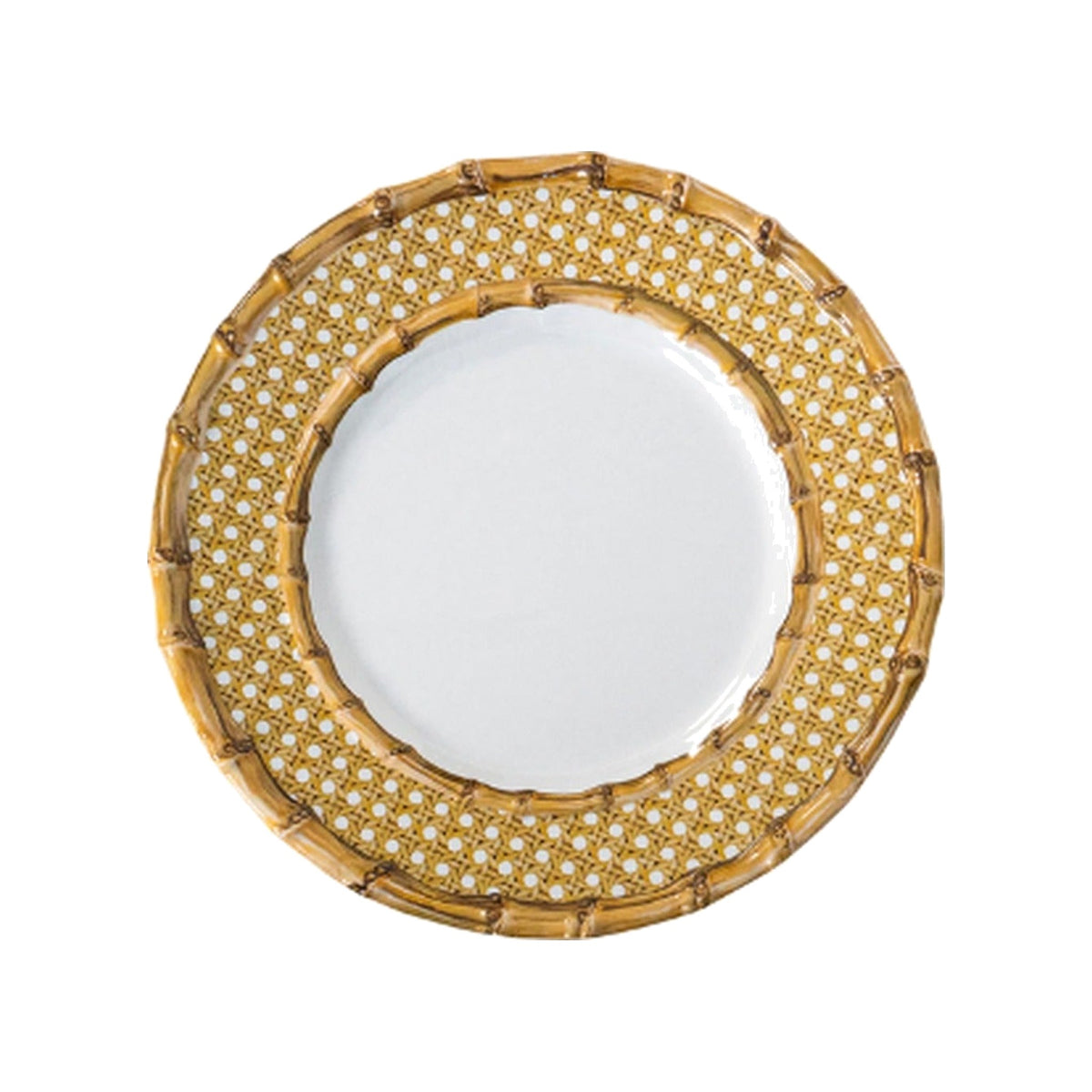 Bamboo Caning Dessert Non-Breakable /Salad Plate, shown on a white background