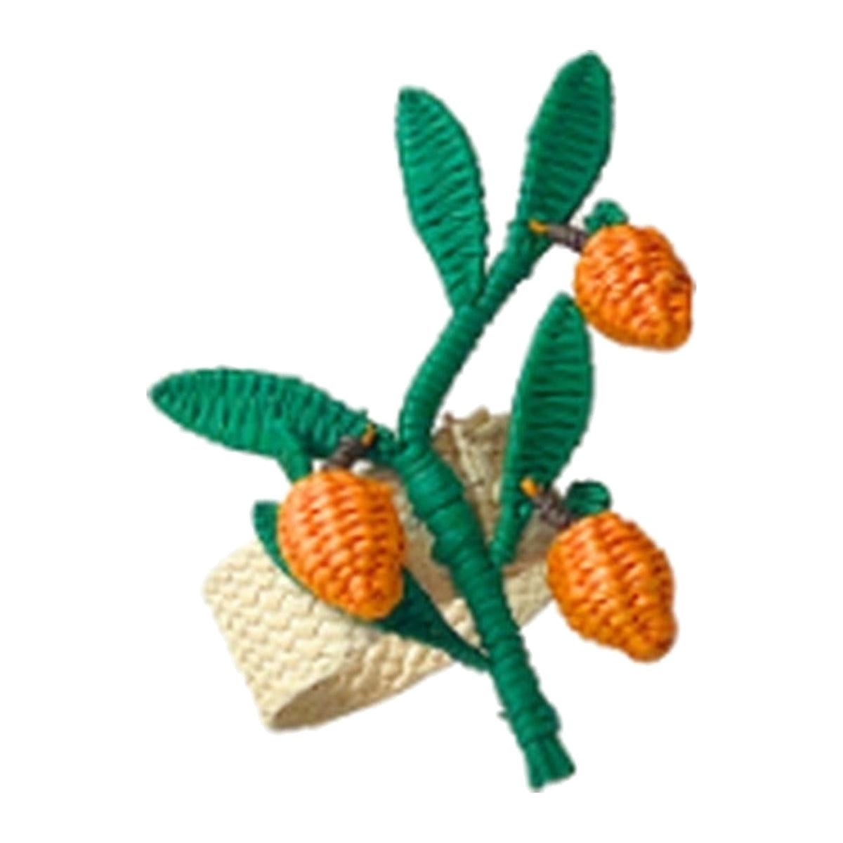 Orange Branch Napkin Ring, Set of 4, shown on a white background