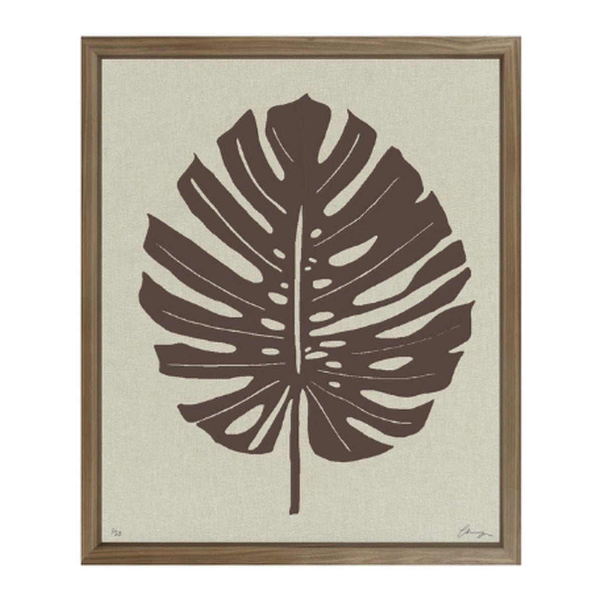 Floating Monstera Palm Print, framed botanical art