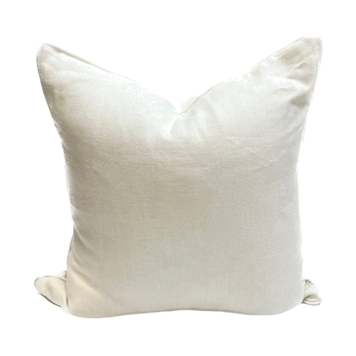 20" Danielle Rollins Home White Linen Pillow on a white background