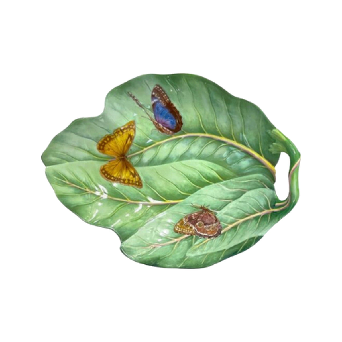 Leaf & Butterfly Serving Dish, shown on a white background