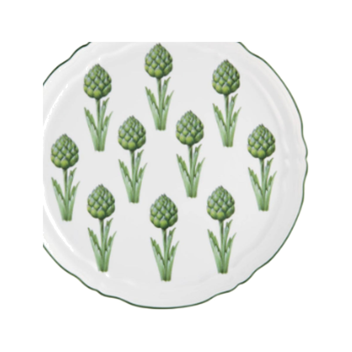 Mrs. Henry Ford II Estate French "Jardins De Villandry" Limoges Flat Cake Plate on a white background