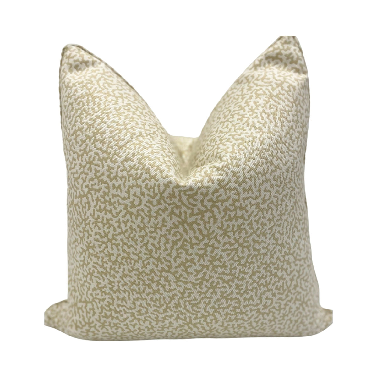 20" Manuel Canovas Sable Coral Print Pillow on a white background