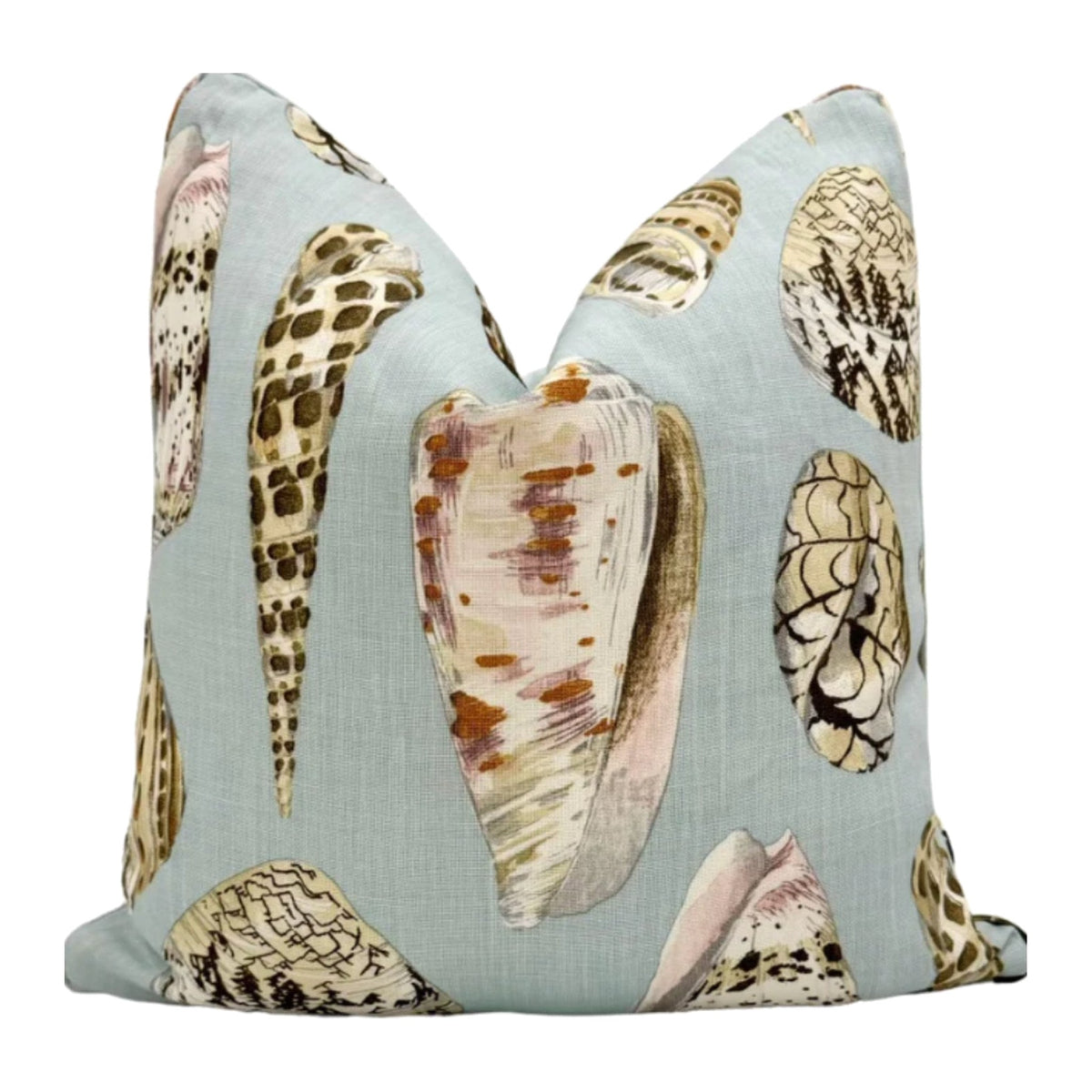 22" Shell Linen Pillow on a white background