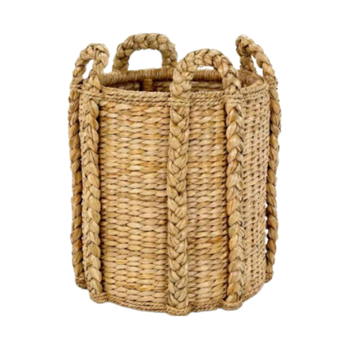 Weaved Log Basket on a white background