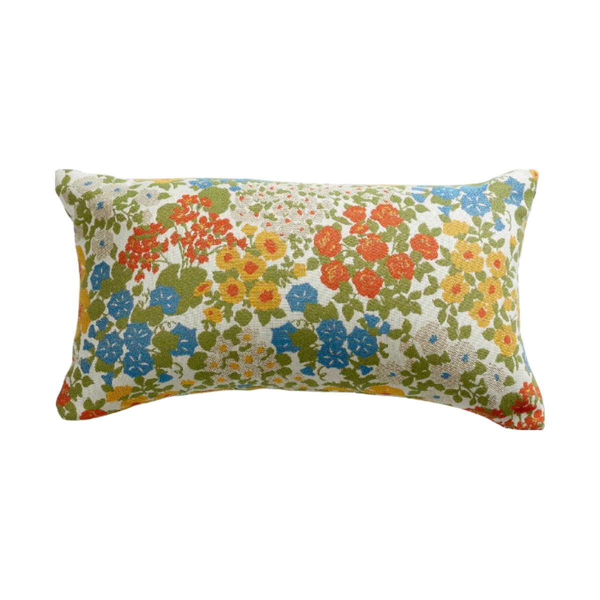 12" x 21" CW Stockwell Poppy Million Flowers Lumbar Pillow on a white background