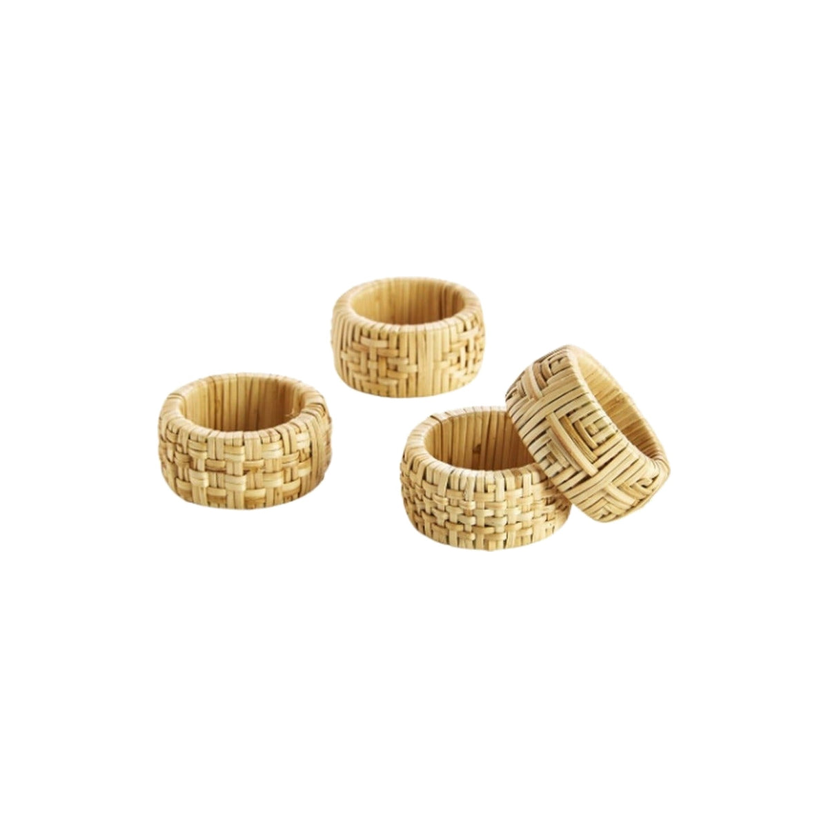 Cane Napkin Ring, Set of 4, shown on a white background