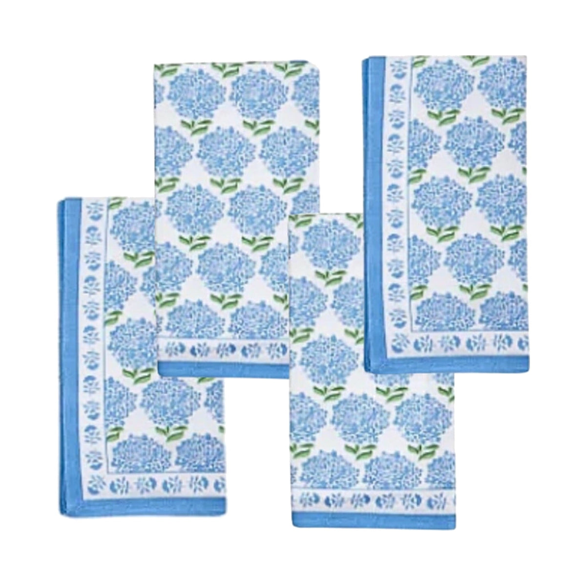 Hydrangea Napkins, Set of 4, shown on a white background