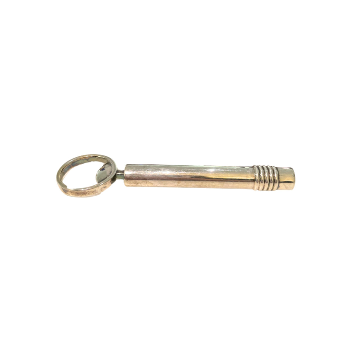 Vintage Sterling Silver Travel Bottle Opener on a white background