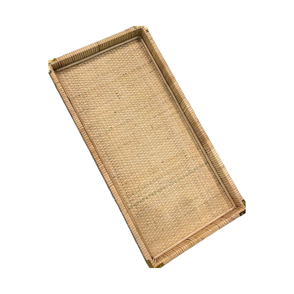 Medium Rattan Tray on a white background