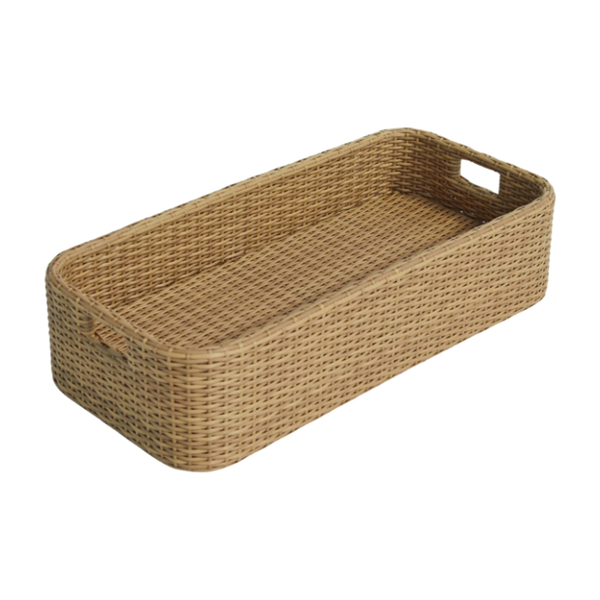 Honey Floating Rectangular Tray on a white background