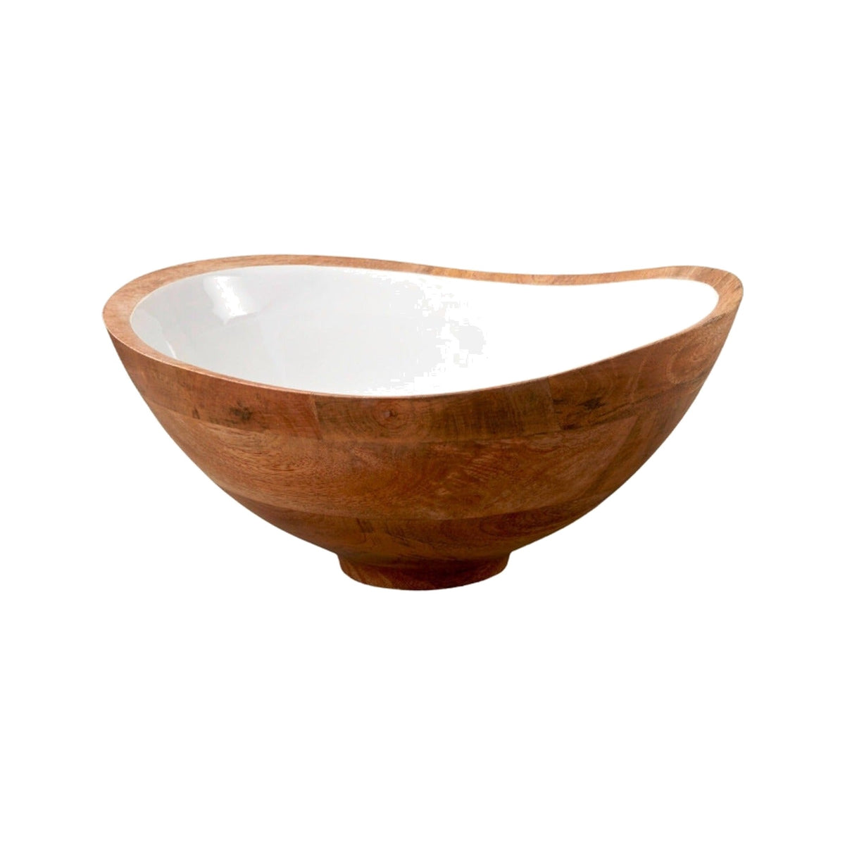 Medium Mango Wood Salad Bowl, shown on a white background