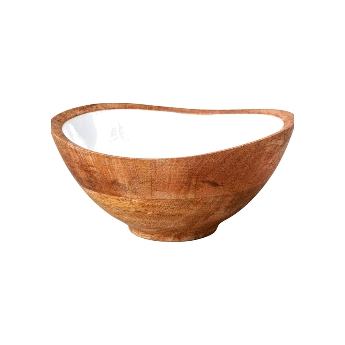 Individual Mango Wood Salad Bowl on a white background