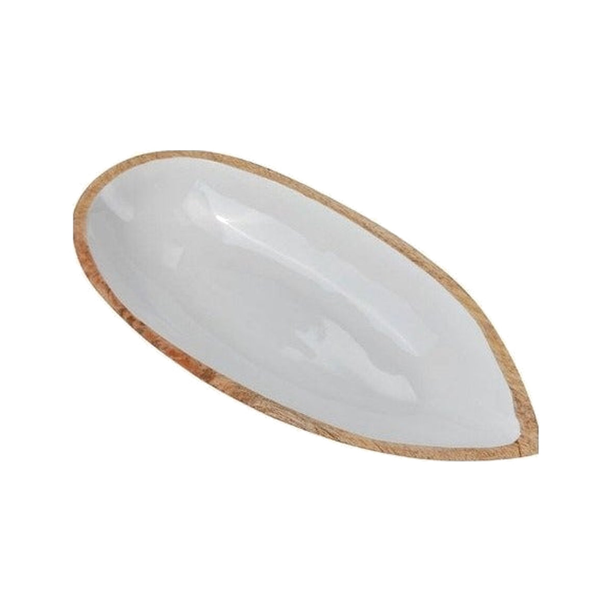 Individual Boat Shaped Mango Wood Dish on a white background