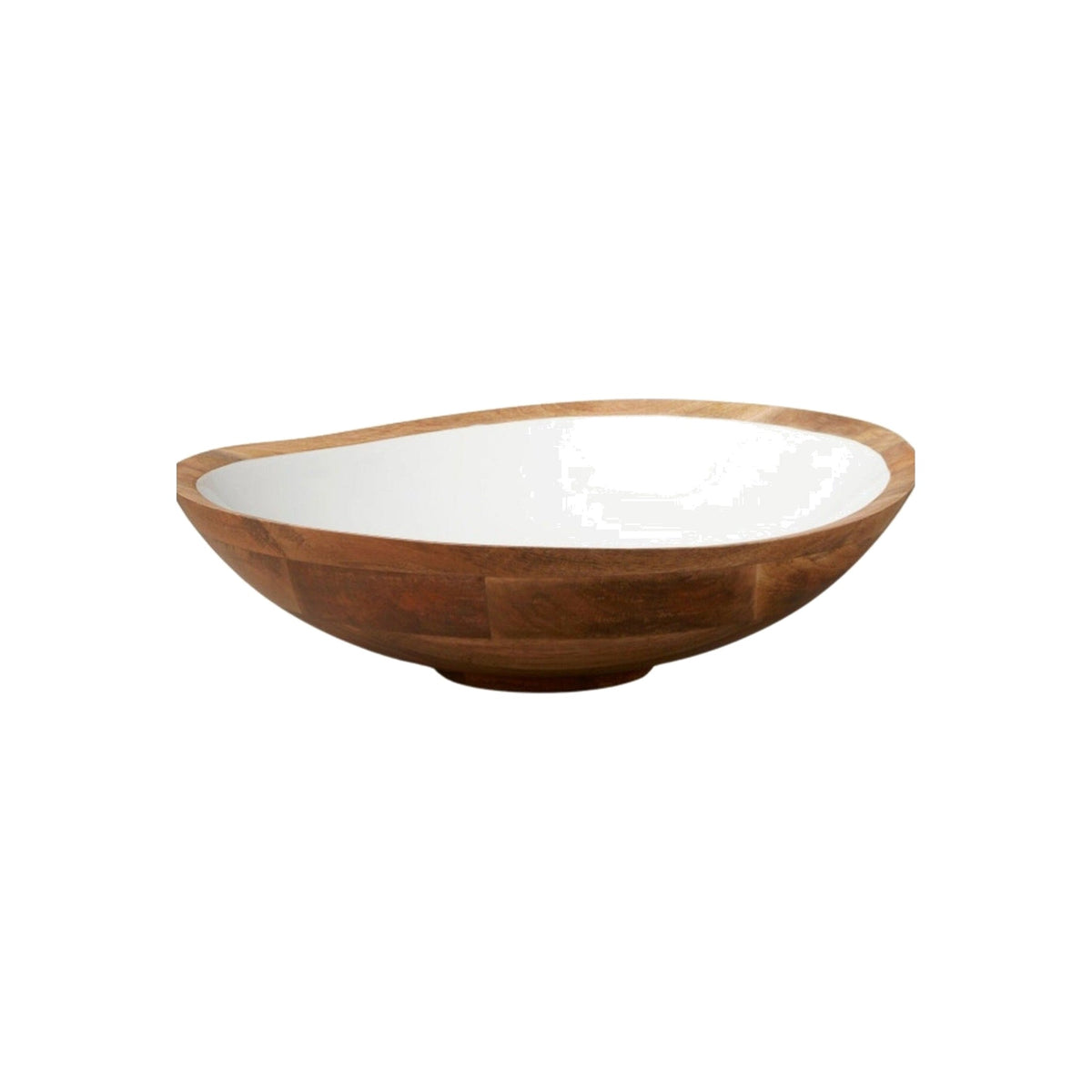 Large Mango Wood Salad Bowl on a white background