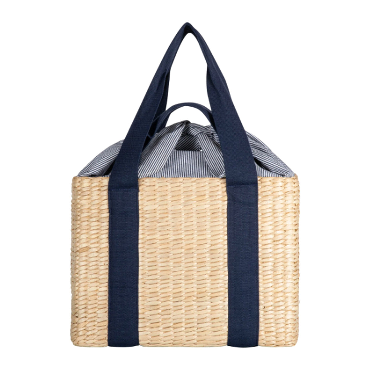 Navy Blue Picnic Basket on a white background