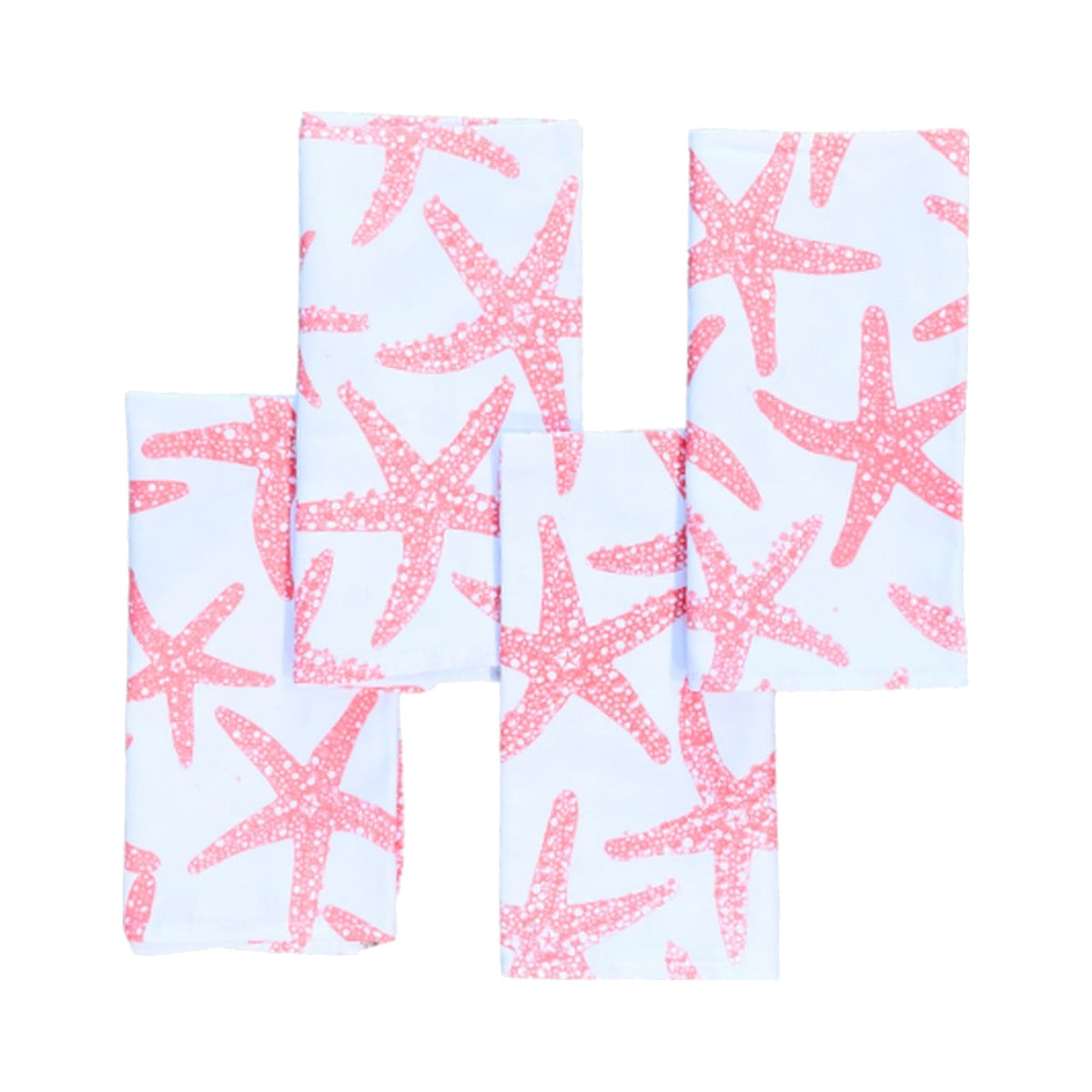 Coral Starfish Bahama Handprint Napkins, shown on a white background