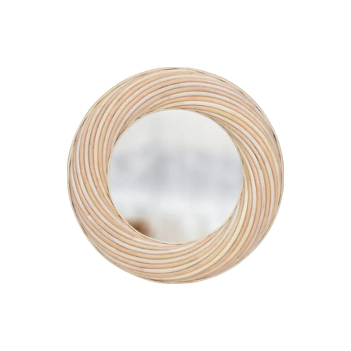 Round Twisted Rattan Mirror