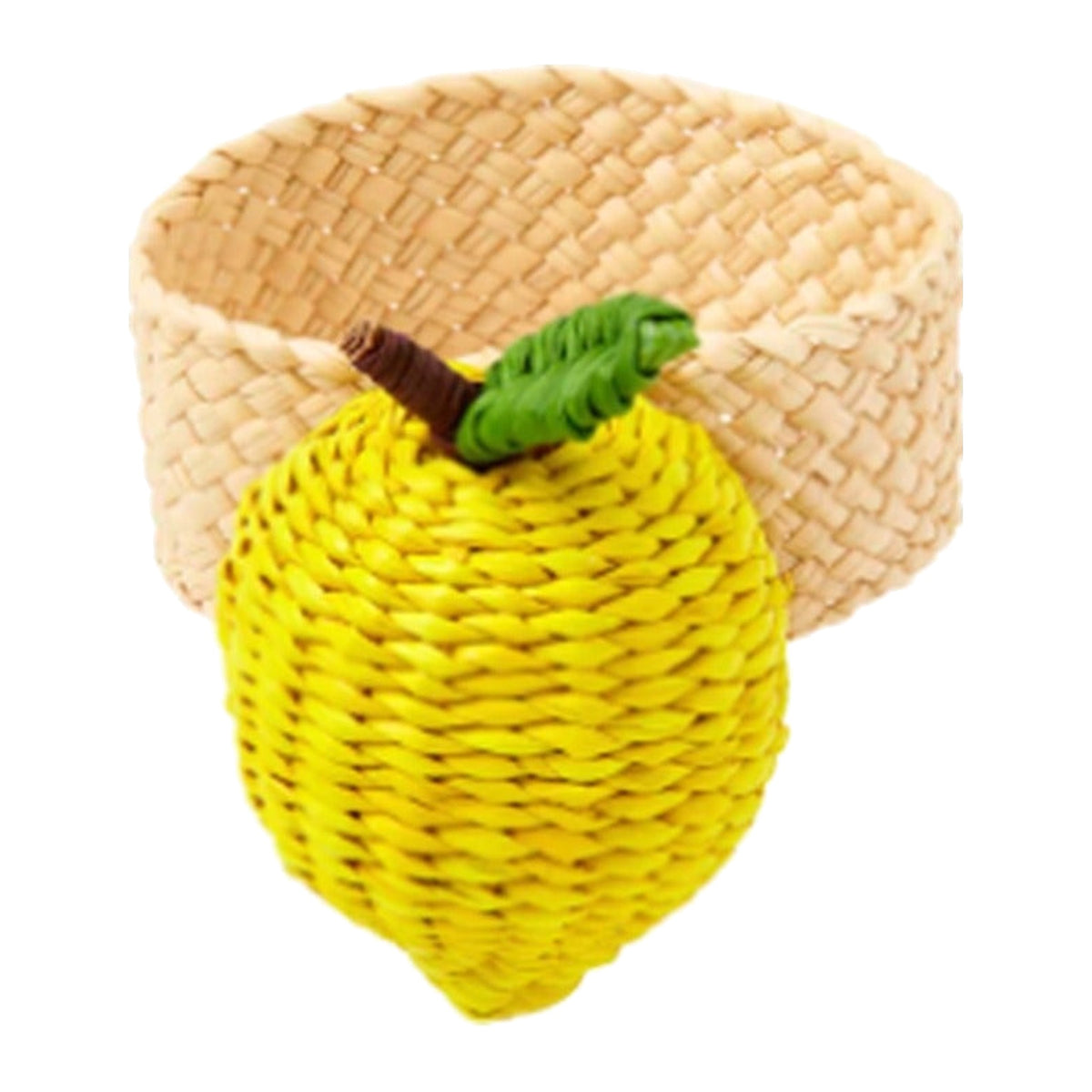 Lemon Napkin Ring, Set of 4, shown on a white background