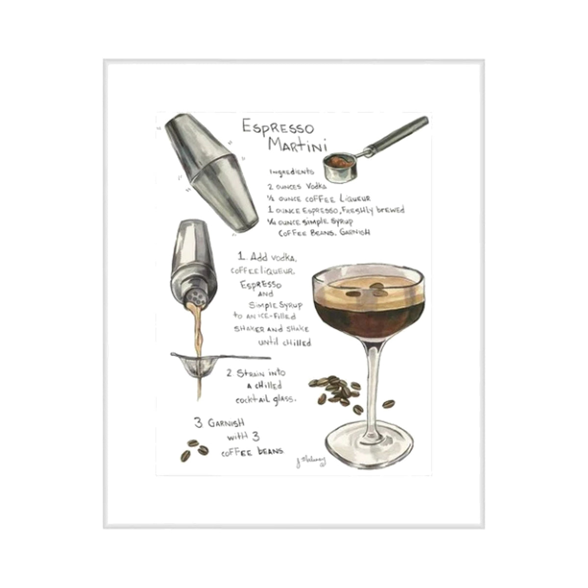 How to Make an Espresso Martini, framed art