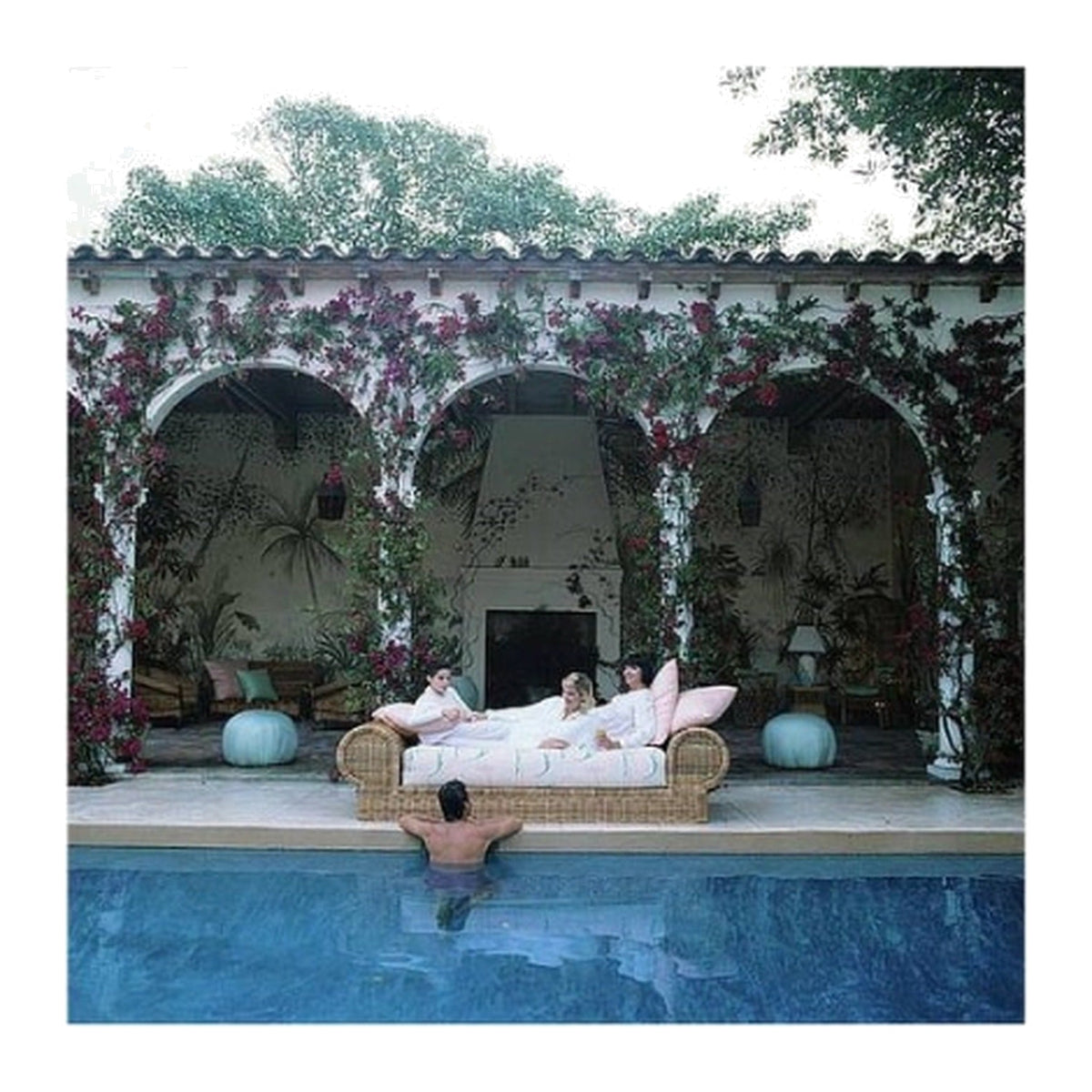 Framed photograph: Sofa By The Pool by Slim Aarons