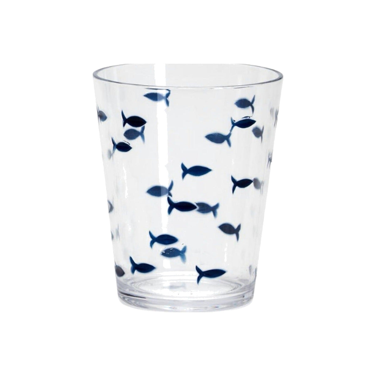 Single Blue Fish Acrylic Tumbler Drinking Glass, shown alone on a white background