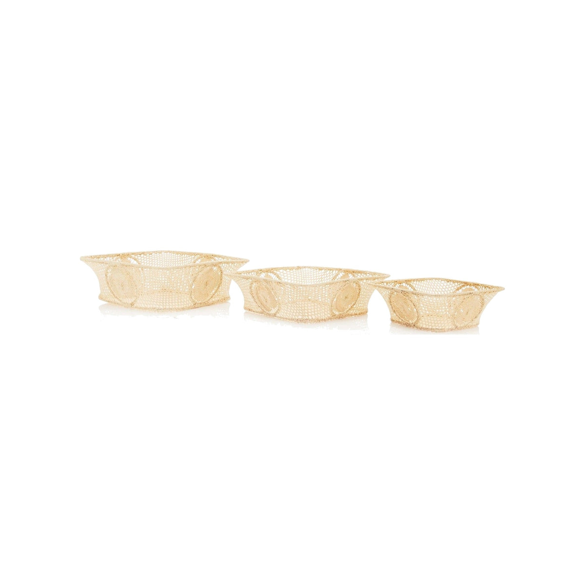 Square Nesting Baskets, Set of 3, shown on a white background