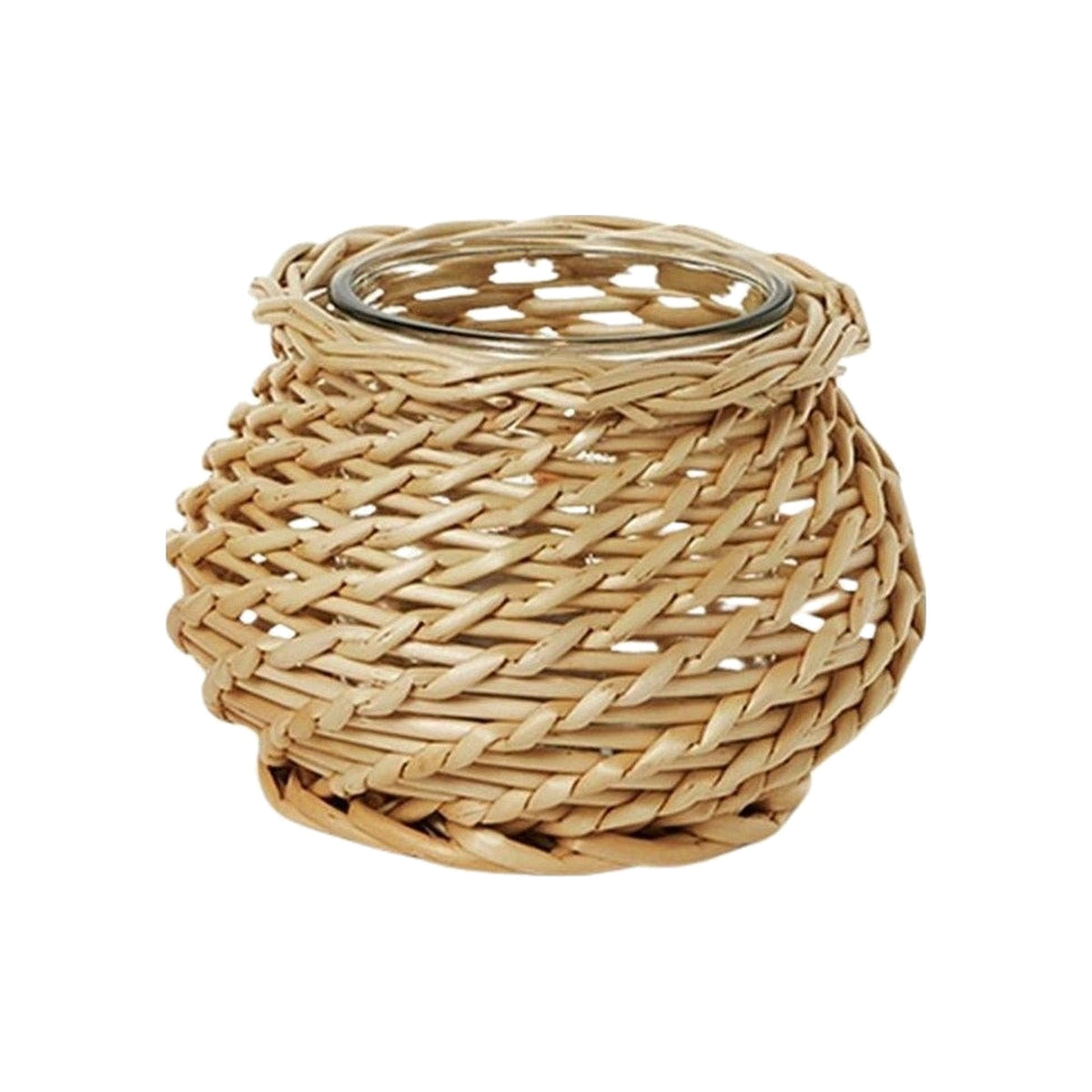 Basketweave Candleholder on a white background