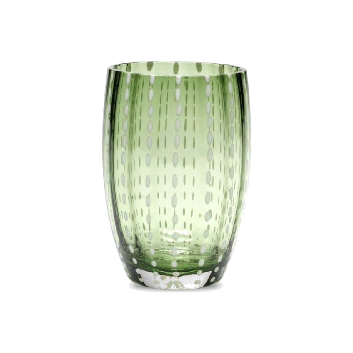 Single Perle British Green Tumbler, shown alone on a white background