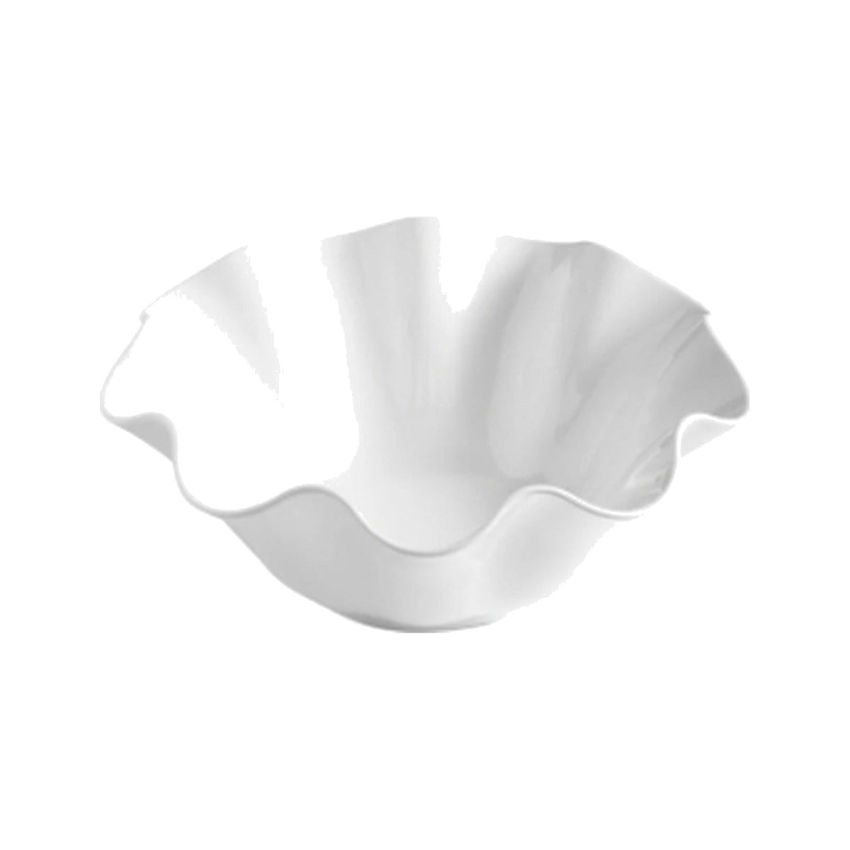 Small White Non-Breakable Clam Serving Bowl, shown on a white background