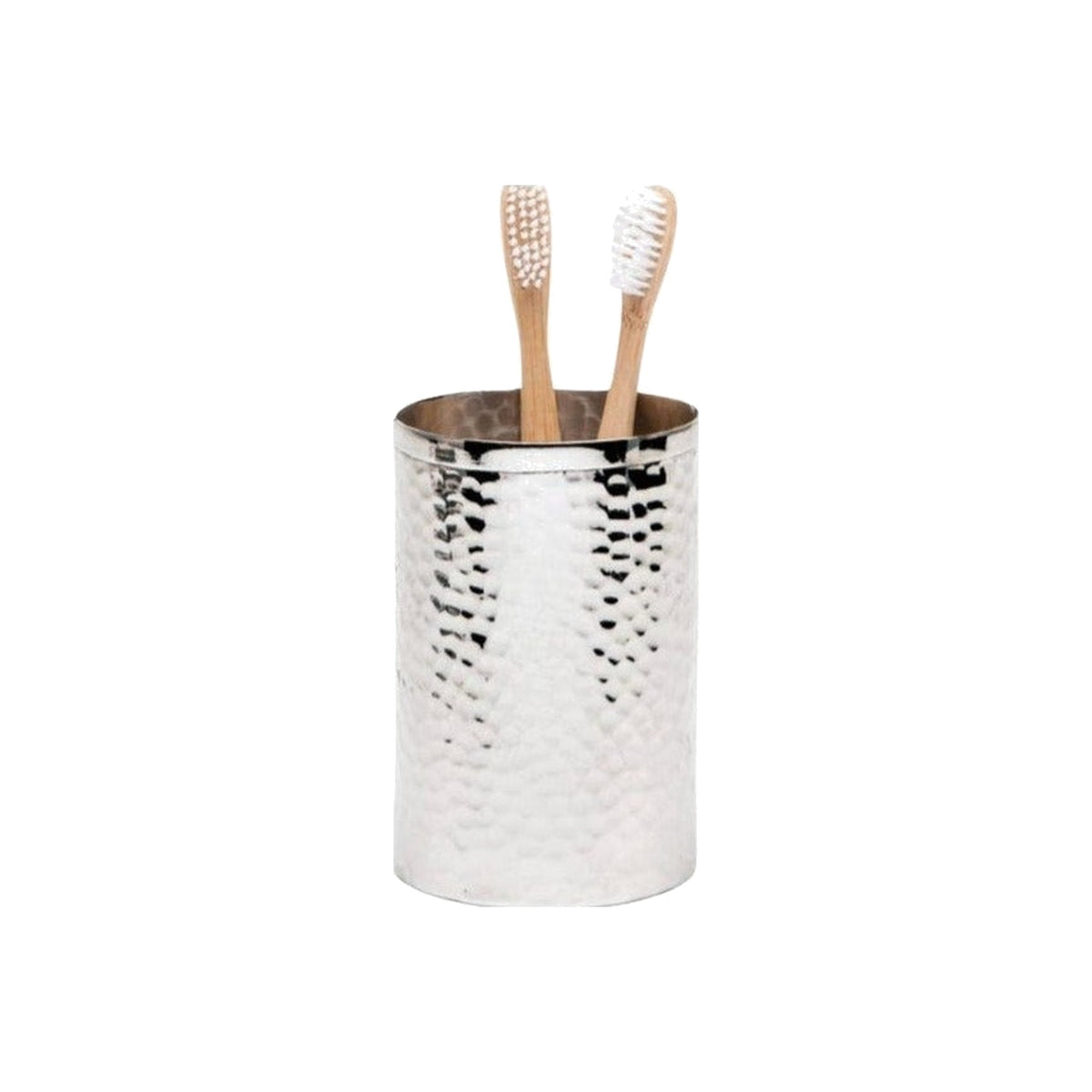 Silver Hammered Canister on a white background