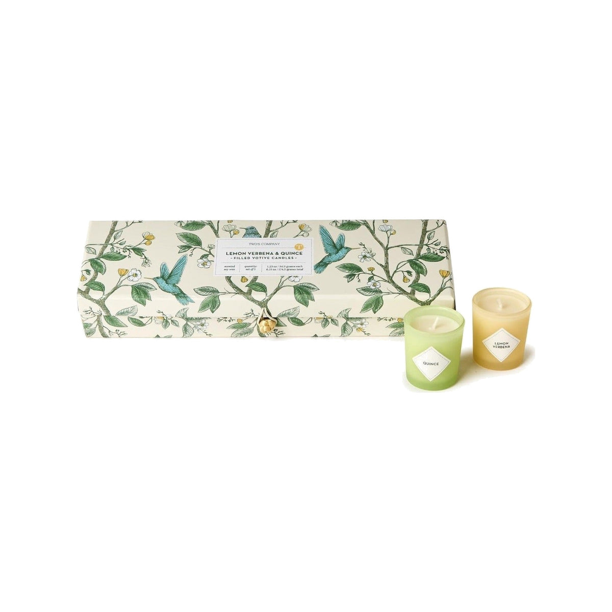 Lemon Verbena and Quince scented candles in gift box, set of 5