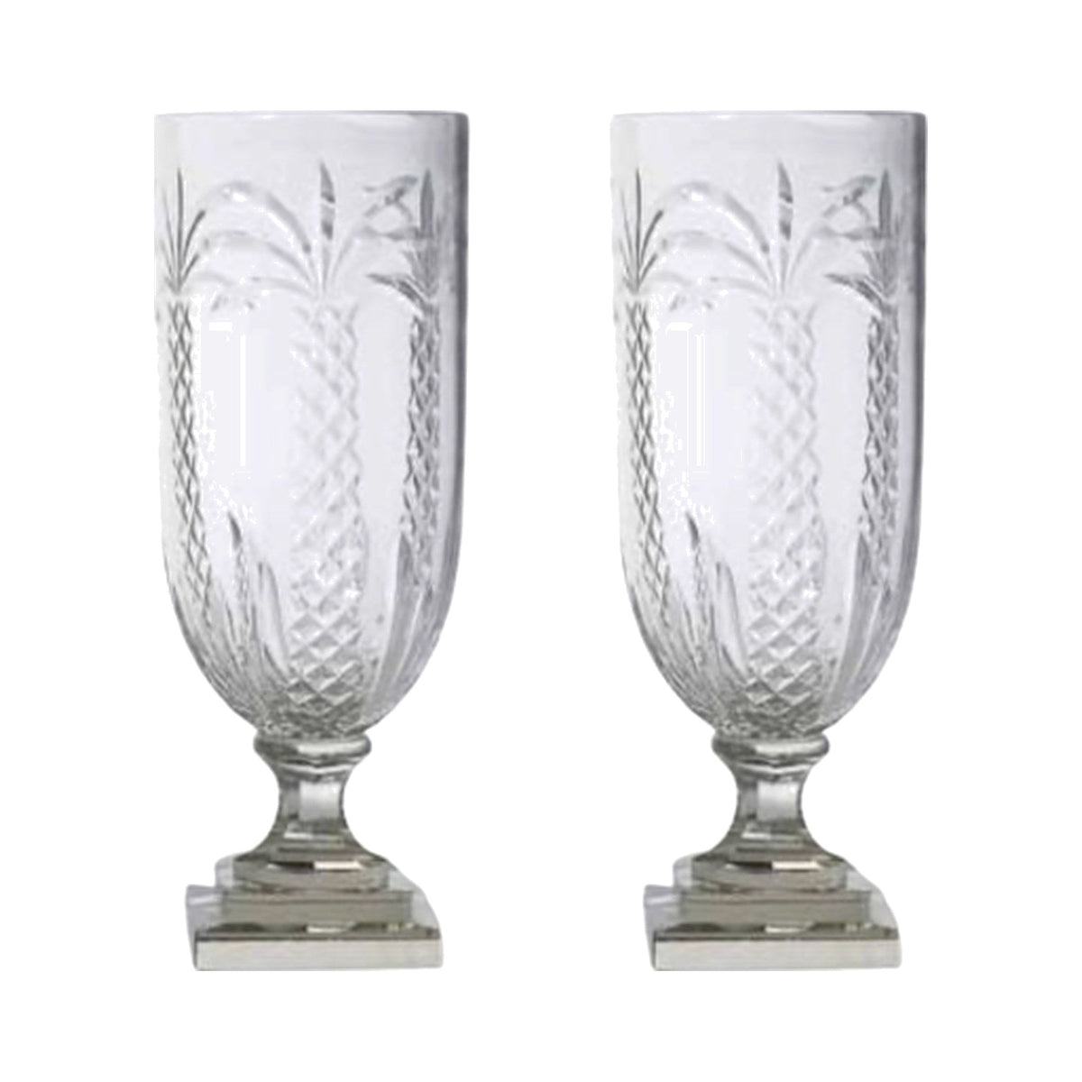 A Pair, Palm Tree Etched Hurricanes Extra Large on a white background
