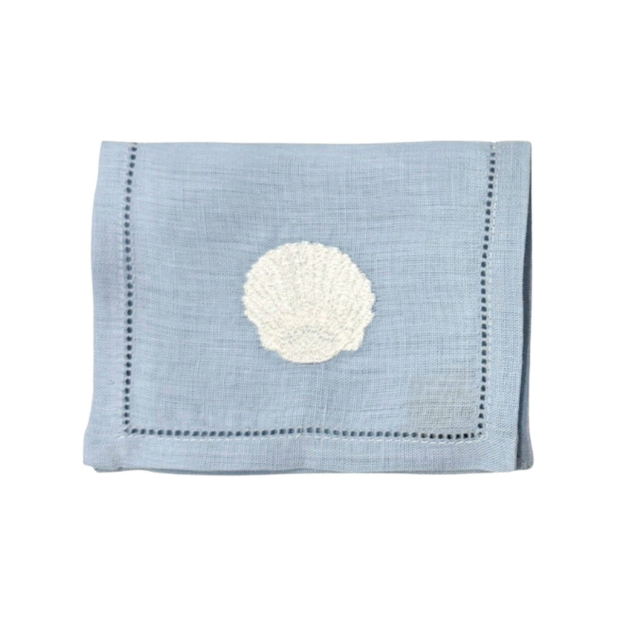 Scallop Shell Cocktail Napkins, Set of 4, shown on a white background