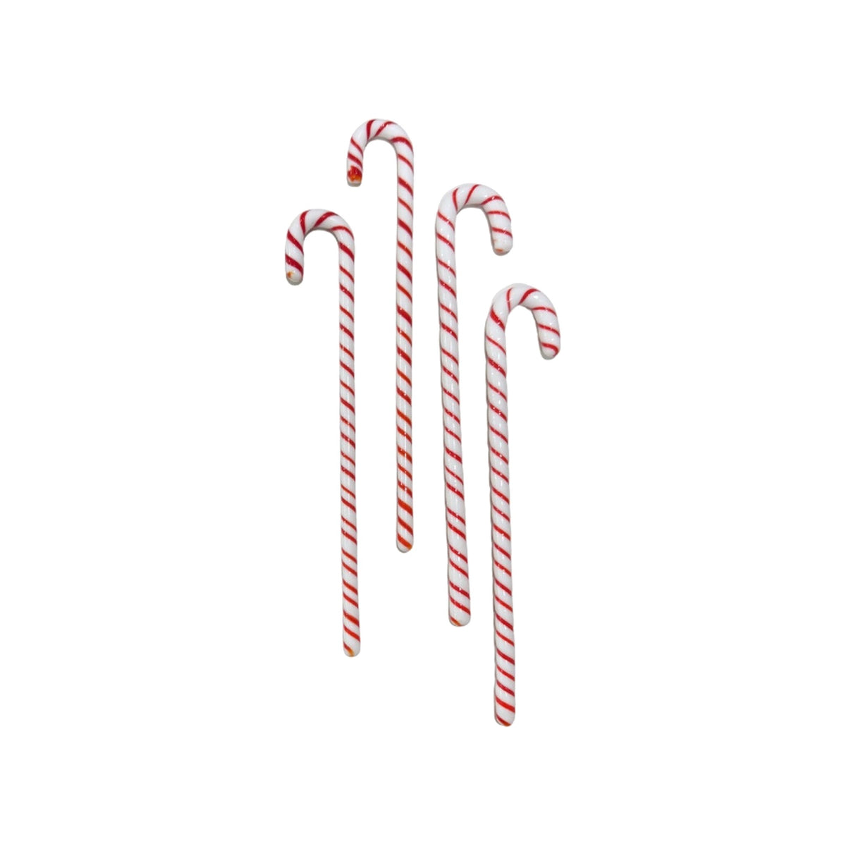 Glass Candy Cane Swizzle Sticks, Set of 4