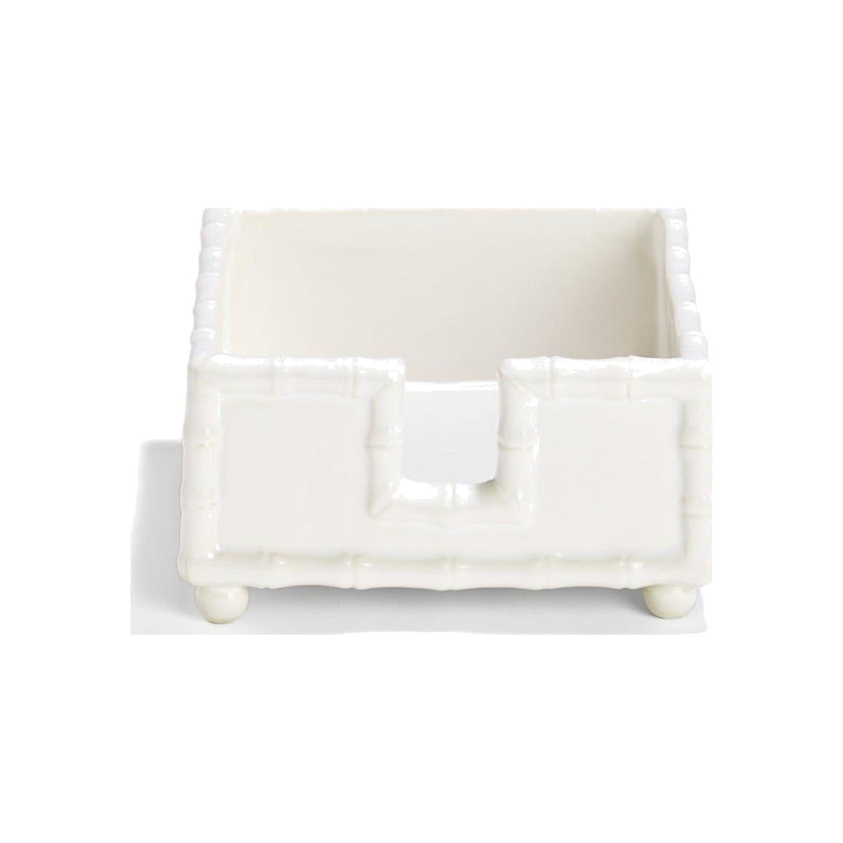 Hampton faux bamboo napkin holder, shown on a white background