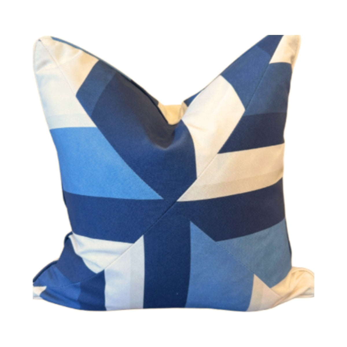 DR Home "The Billy Stripe" in Indigo Concentric Performance Pillow on a white background