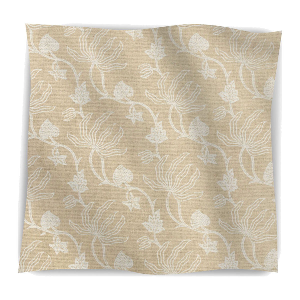 Orchid Vine Fabric in Sand on a white background