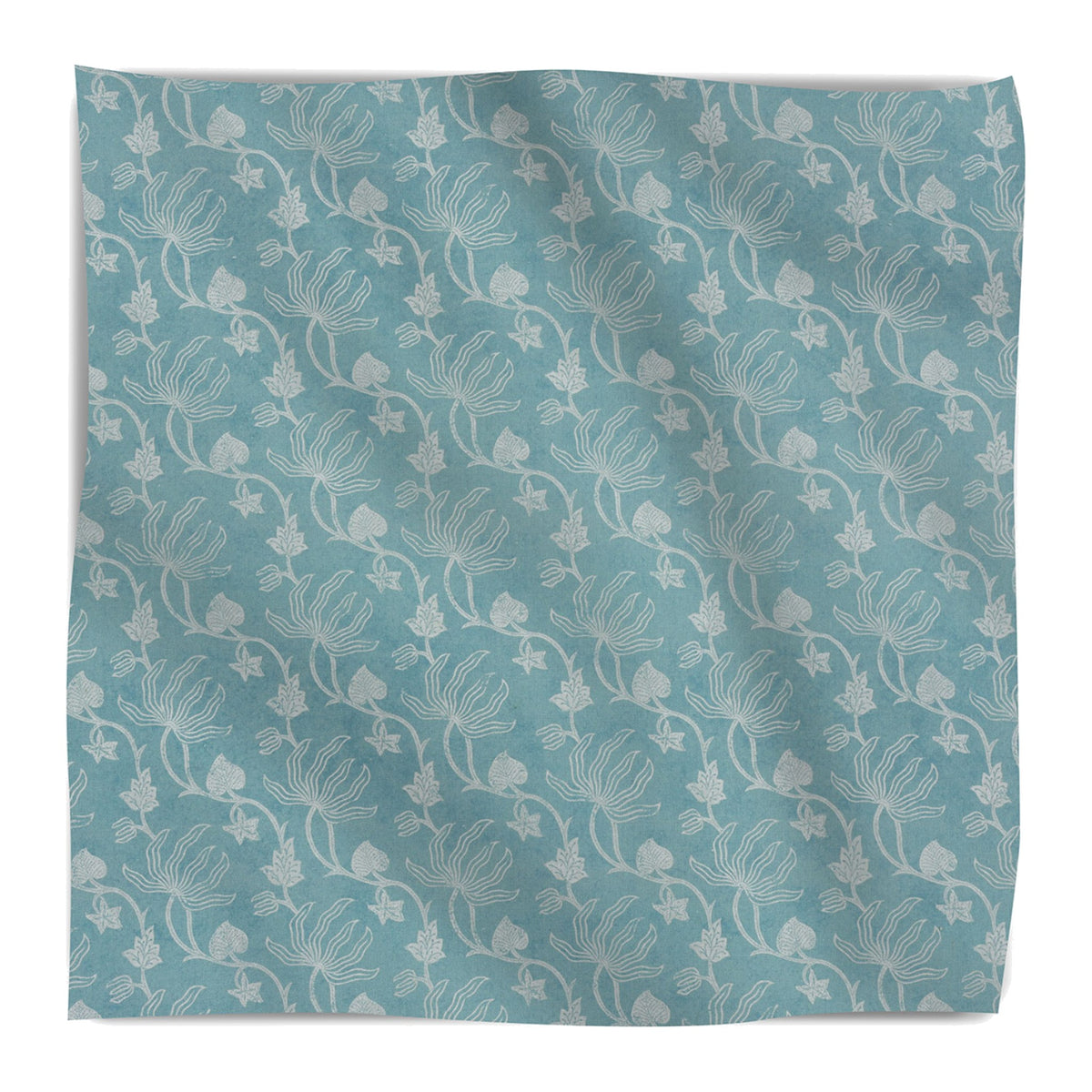Orchid Vine Fabric in Summer Sky on a white background