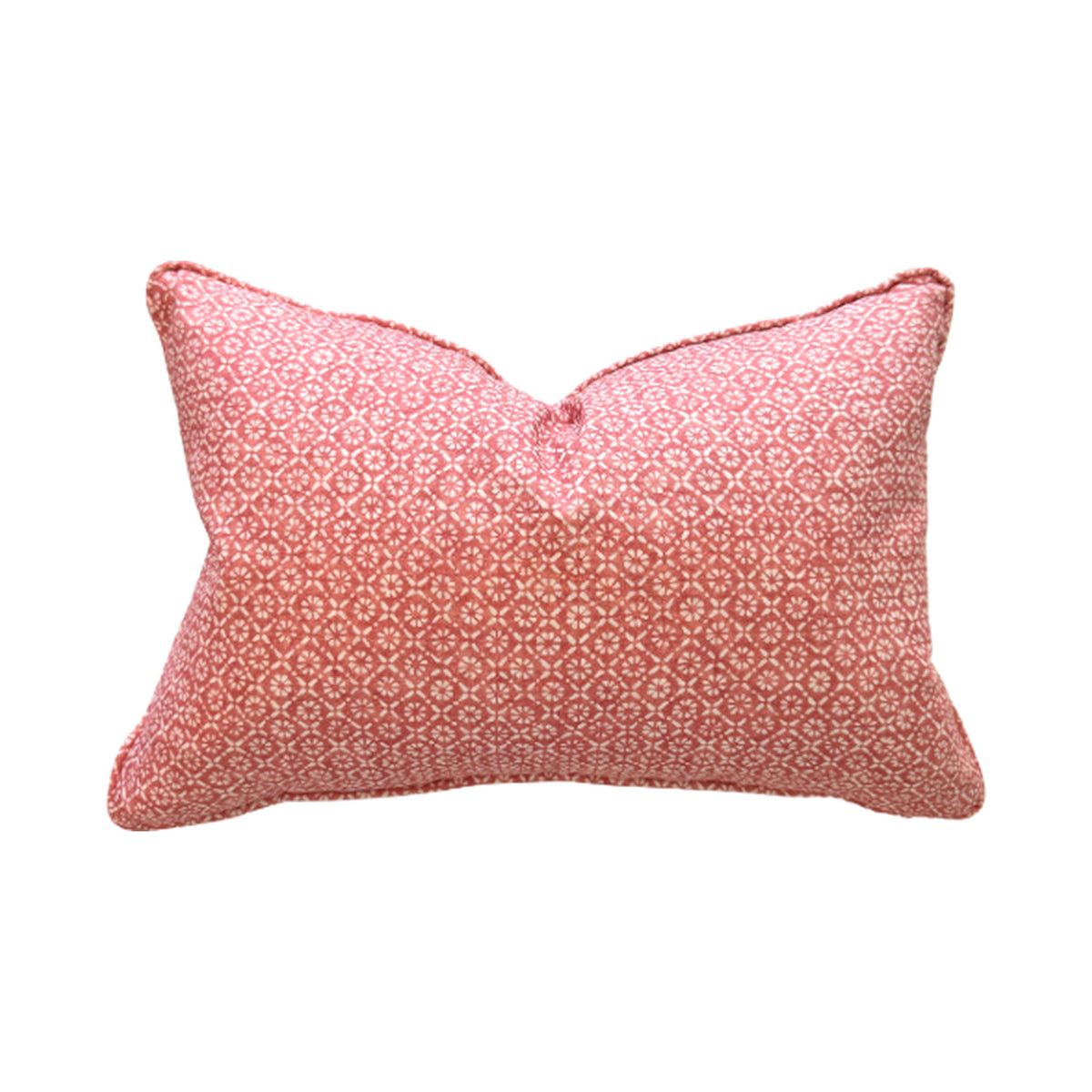 Lumbar Ti Punch Pillow in Guava on a white background