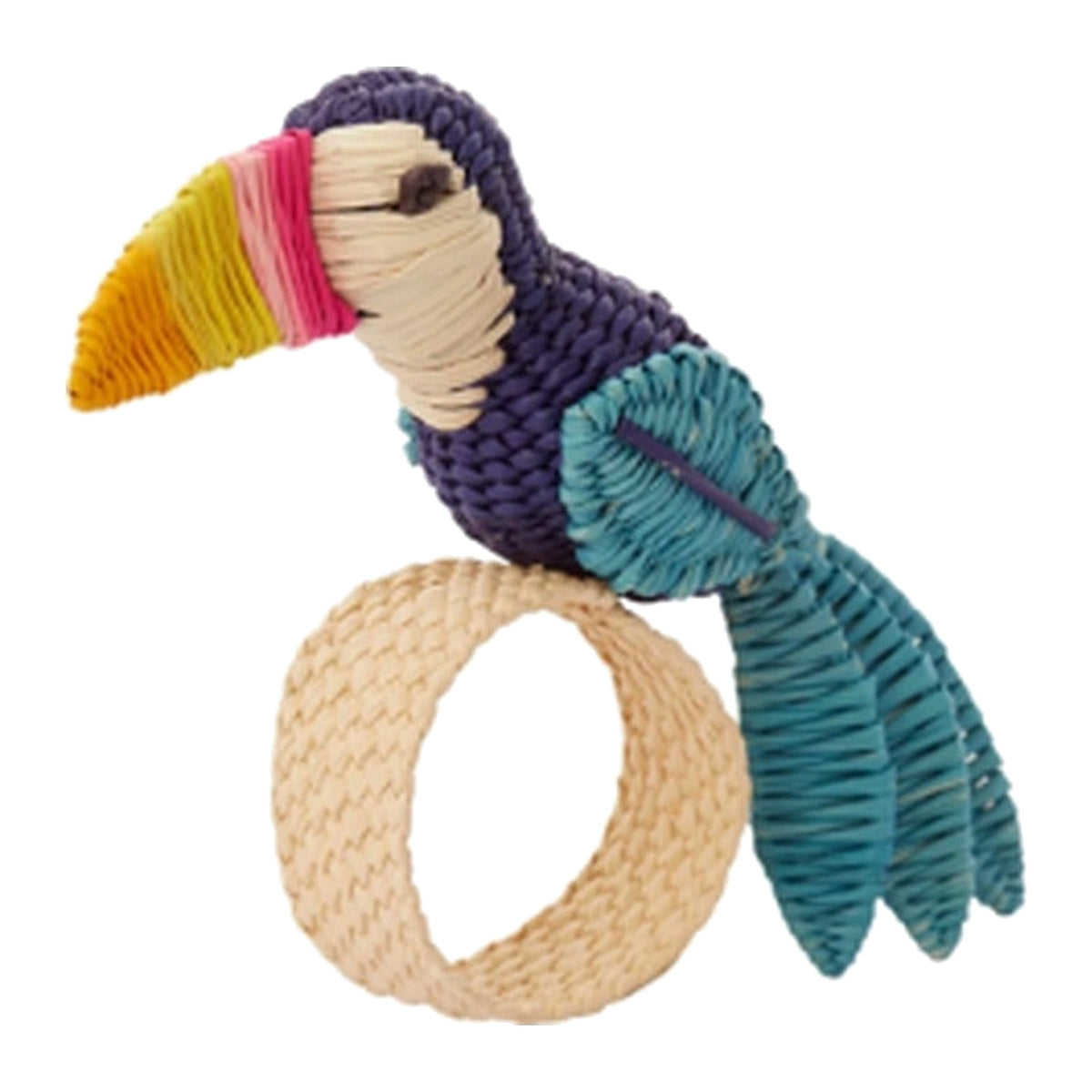 Toucan Napkin Ring, Set of 4, shown on a white background